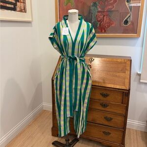 bundu textiles gingham block print dress - slim cut/mid length